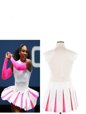 Nwt Nike White Tennis Dress w/ Zipper Pleated Skirt S Small